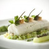 Turbot with Green Asparagus, Caper Berries and American Sturgeon Caviar