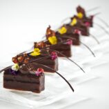 Flourless Chocolate Cake with Almond Nougatine 
