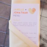 menu card in yellow napkin