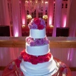 Wedding cake with floral tiers