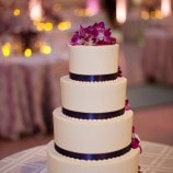 4 Tier Wedding Cake with Purple Orchid Petals