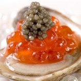 "Oysters & Pearls" Nova Scotia Oysters with Pearls of Salmon, Ossteria Caviar, Martini Vinaigrette